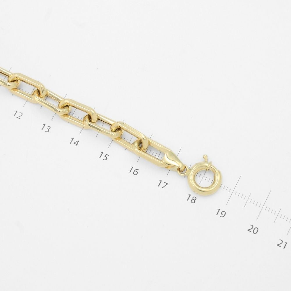 Pulsera de Oro 14k Diseño Especial de Eslabones Brillantes Huecos mod. 9699