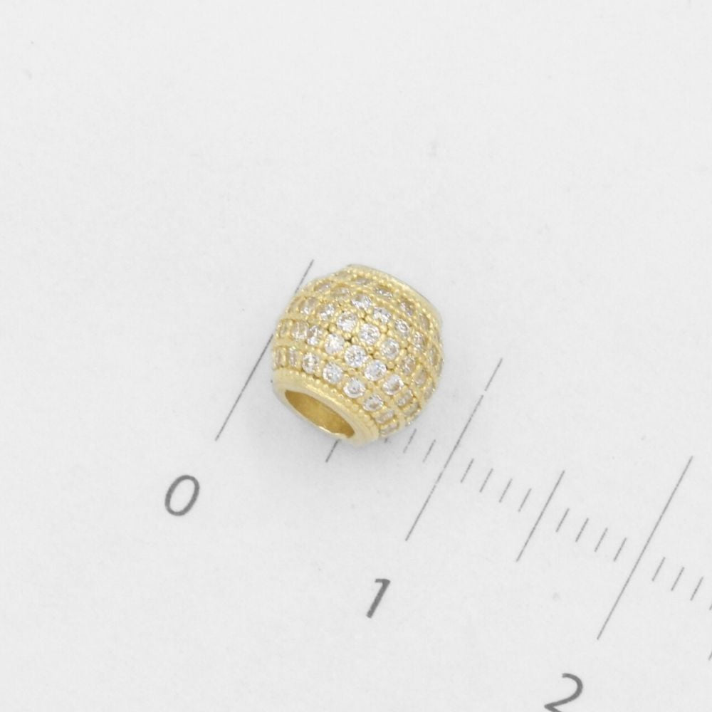 Charm de Oro 14k Bola de Fuego Mediana Hueca con Zirconias mod. 7798