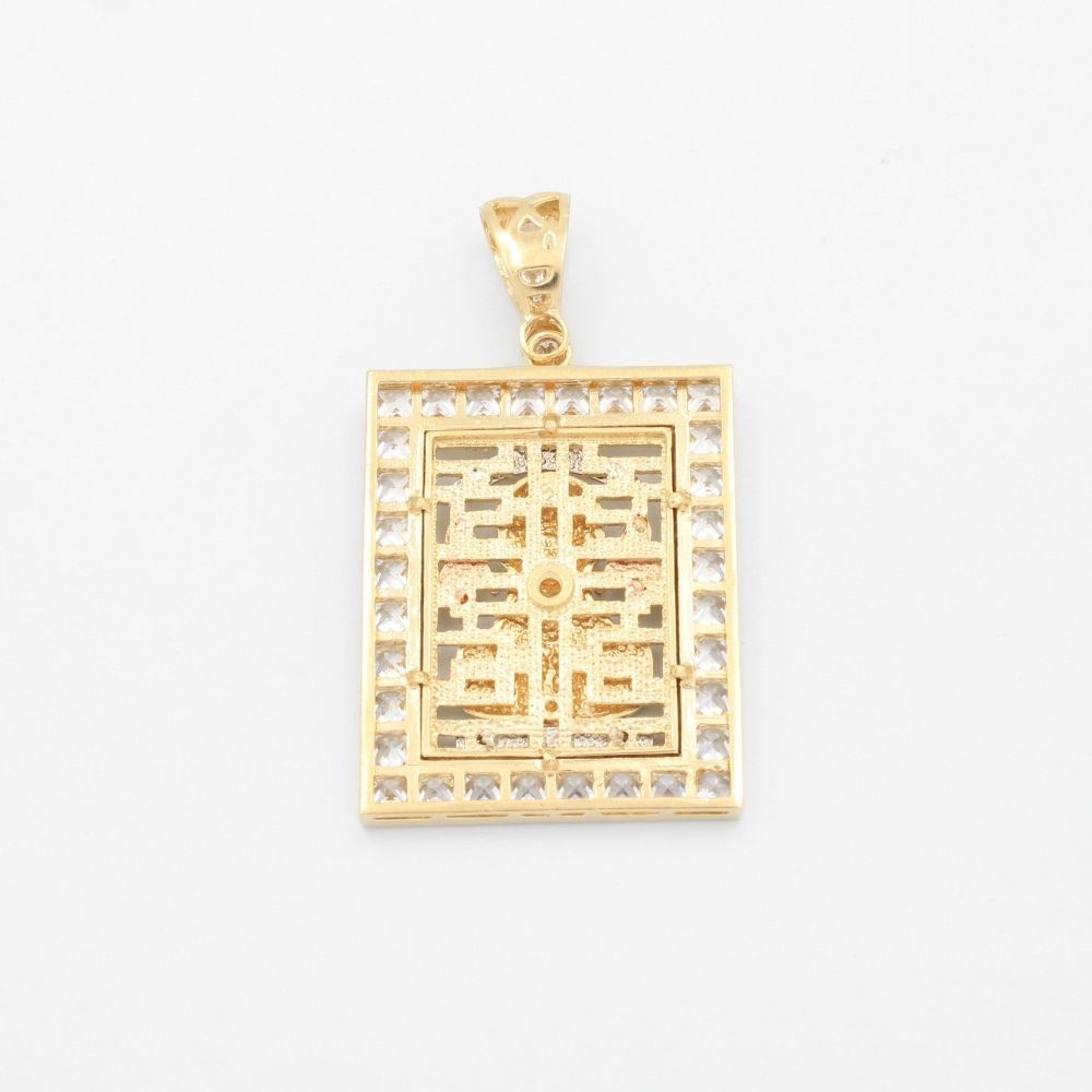 Dije de Oro 14k Diseño de Cuadro de Jesus Malverde mod. 9440