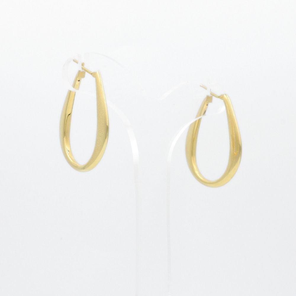 Arracada de Oro 14k Hueca con Diseño Semi Oval Especial mod. 8757