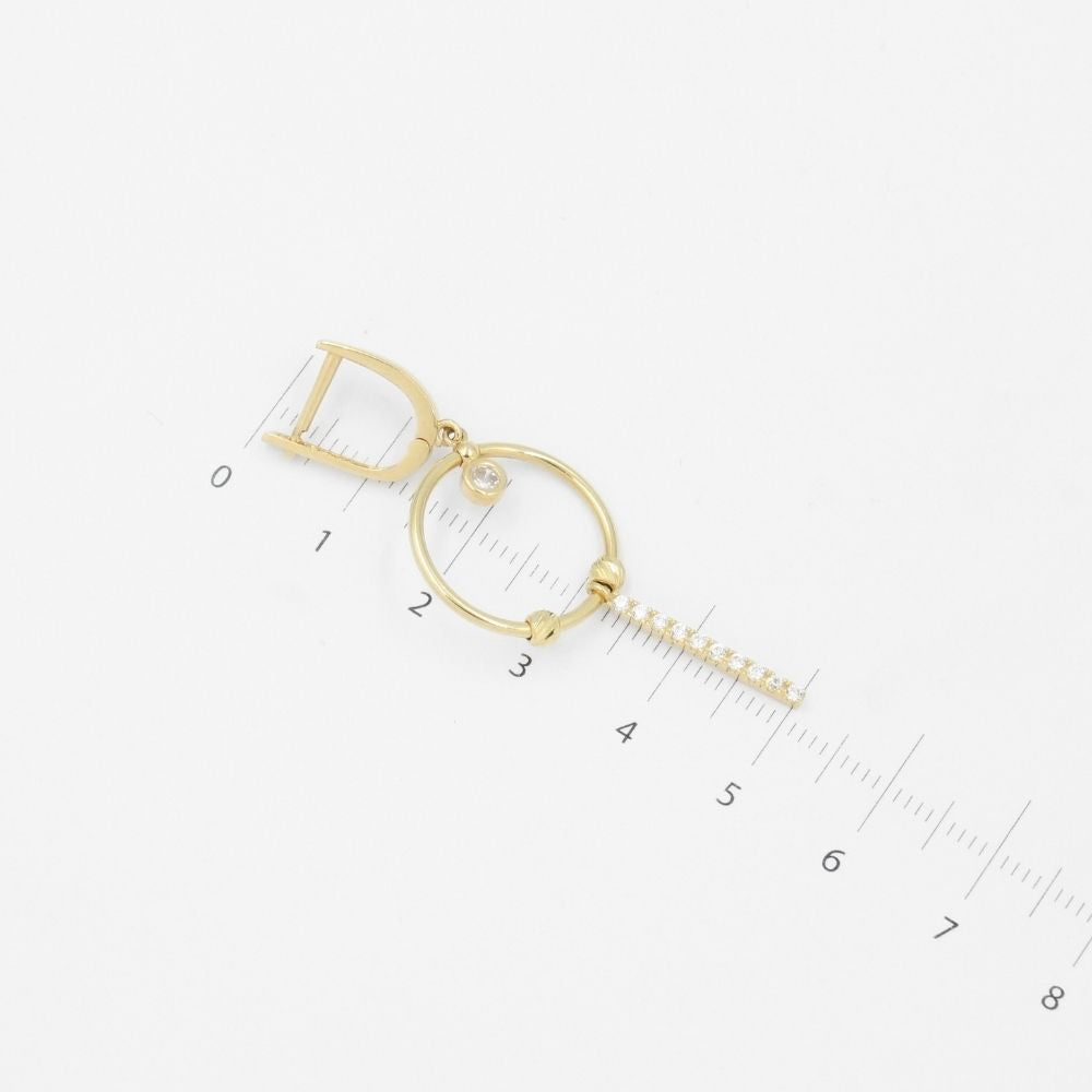 Grapa Larga de Oro 14k Aro con Tira de Zirconias mod. 9095