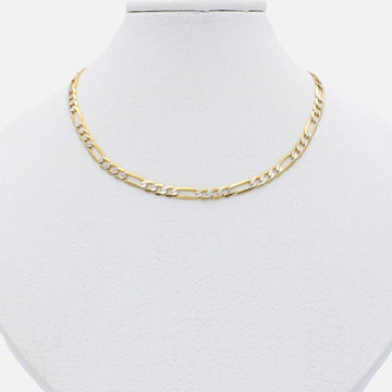 Cadena de Oro 14k Tejido 3x1 de Eslabón Brillante con Diamantado Blanco mod. 9811