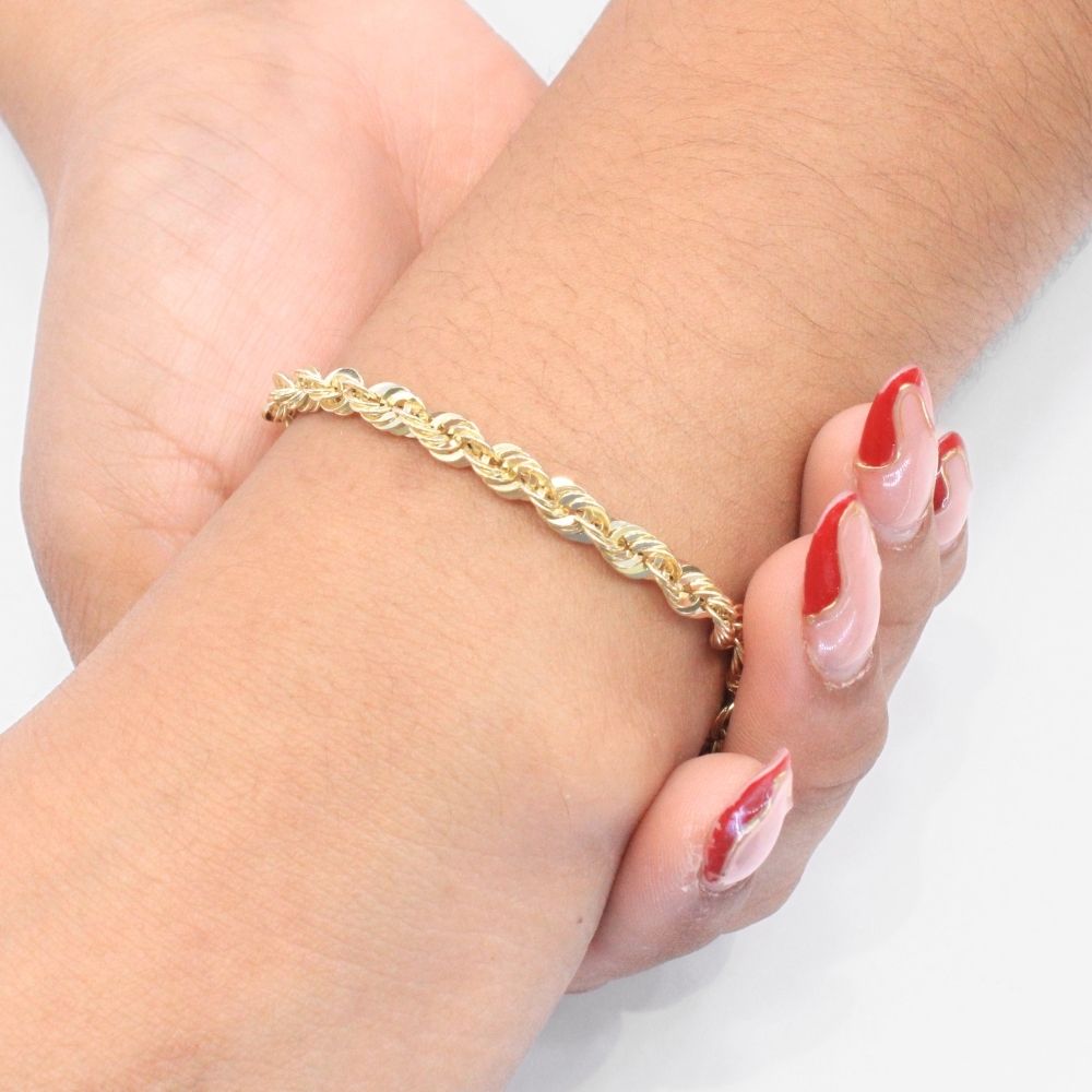 Pulsera de Eslabón Hueca de Tejido Torzal mod. 9040