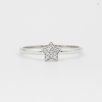 Anillo de Oro Blanco 14k Estrella de Zirconias mod. 7974