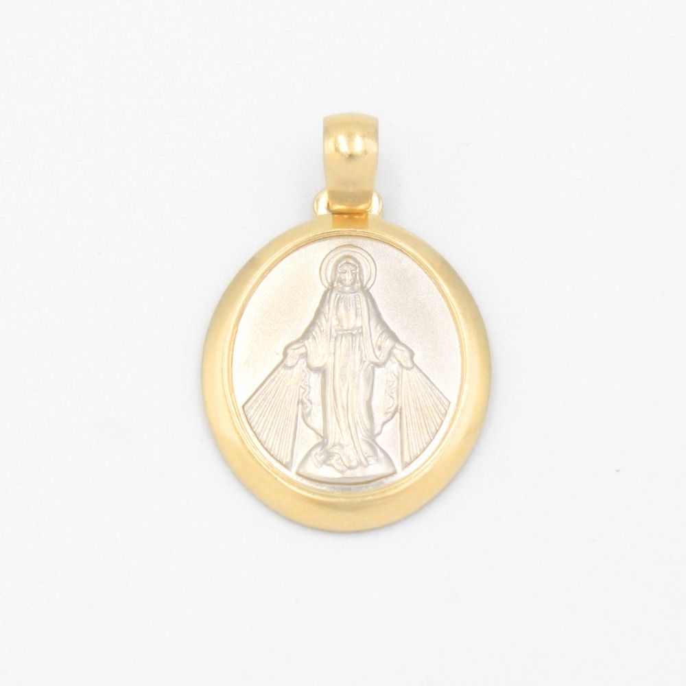Medalla de Oro 14k Virgen Milagrosa mod. 9528