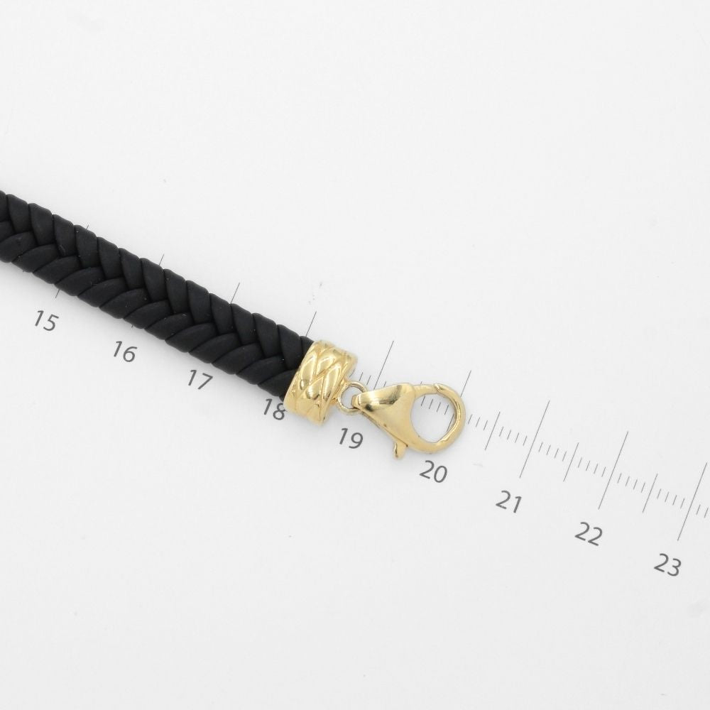 Pulsera con Pieza Brillante de Oro 14k Diseño Calado con Incrustación de Zirconias mod. 9880