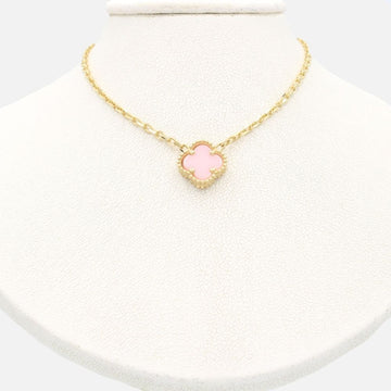 Gargantilla de Oro 14k Trébol con Jaspe Rosa Especial mod. 9573