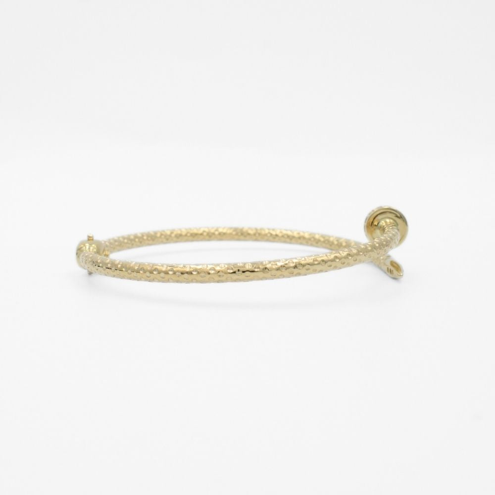 Aro de Oro 14k Diseñado en Forma de Clavo de Diamantado Especial Detallado con Zirconias mod. 9750