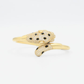 Aro de Oro 14k Hueco Especial con Pantera Incrustada de Zirconias Finas mod. 8995
