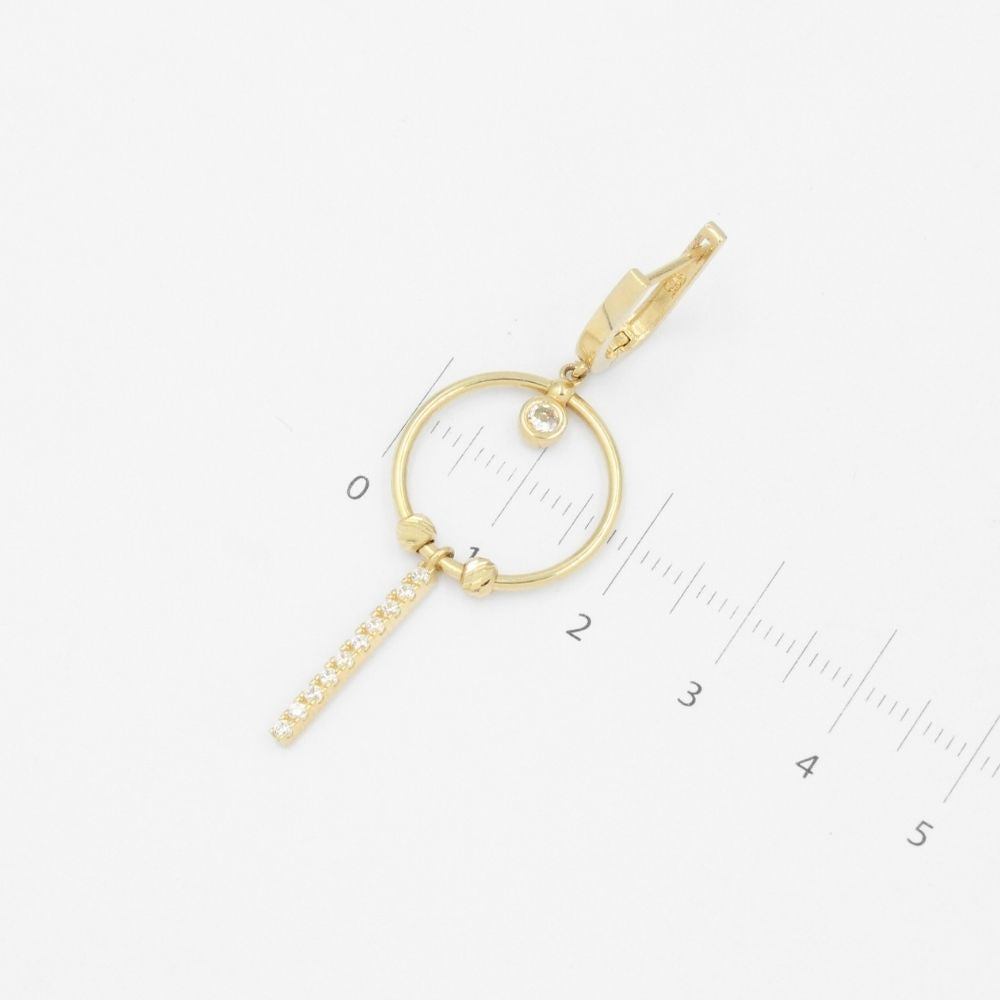 Grapa Larga de Oro 14k Aro con Tira de Zirconias mod. 9095