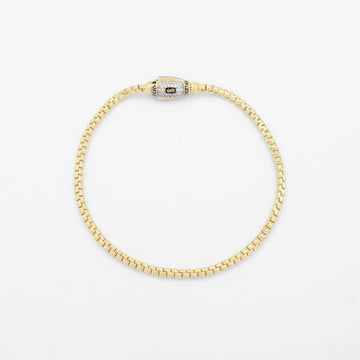 Pulsera Mónaco Chain 14k Modelo Cube con Incrustación de Swarovski mod. 9505