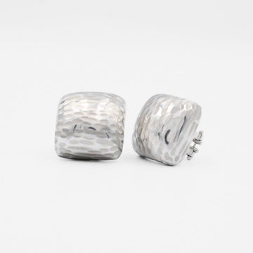 Arete Broche Patente de Oro 14k Hueco e Inflado de Diseño Estilo Chunky con Diamantado mod. 9103