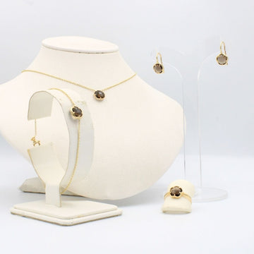 Coordinado de Oro 14k Incrustación de Piedra Alejandrita mod. 8976