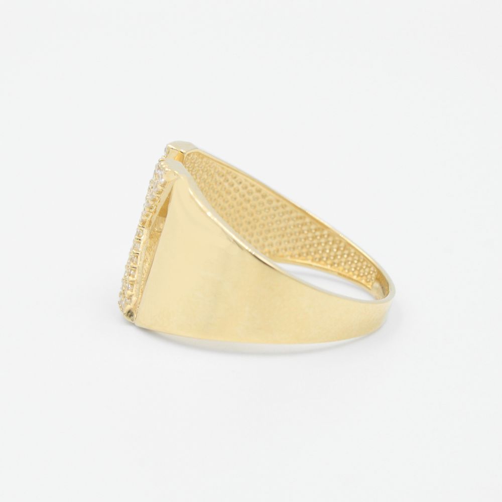 Anillo de Oro 14k con Letra K Incrustada con Zirconias mod. 8360