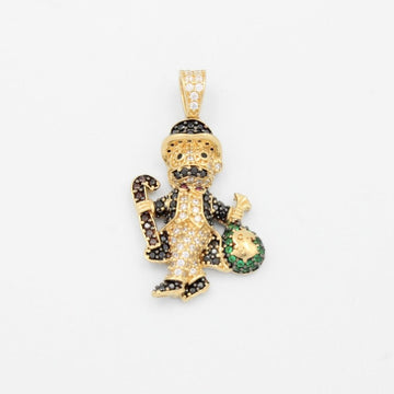 Dije de Oro 14k Tío Rico Bolsas de Centavo Incrustado con Zirconias mod. 9430