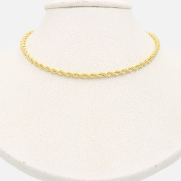 Cadena de Oro 14k Tejido Torzal Hueco de Diseño Fino y Brillante mod. 1153