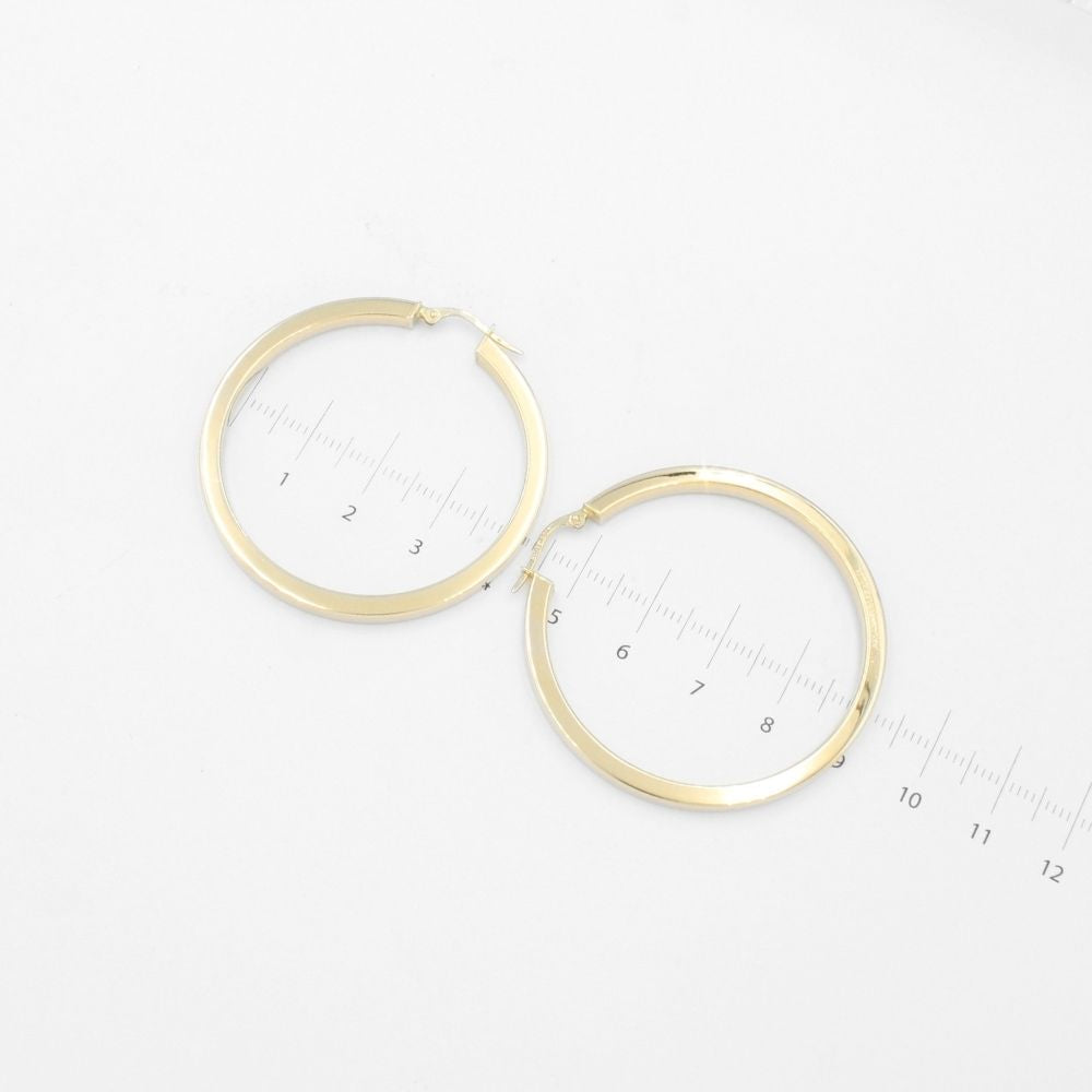 Arracada de Oro 14k de Diseño Cubo Hueco Estilo Brillante mod. 9785