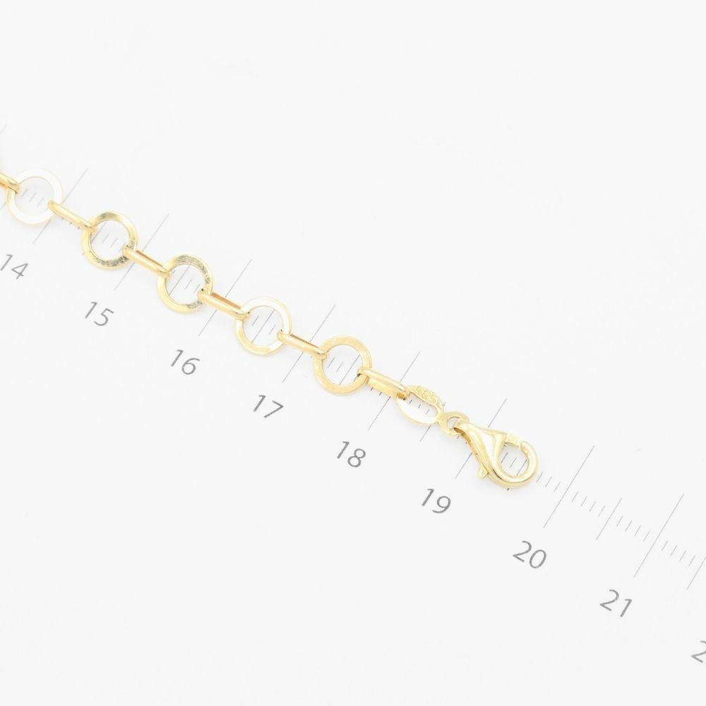 Pulsera de Oro 14k Diseño Oval Esmaltada en Azul Turquesa mod. 9018