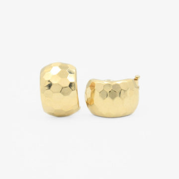 Arete Broche Patente de Oro 14k con Diamantado de Colmena mod. 9117
