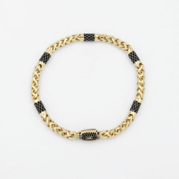 Pulsera Mónaco Chain 14k Modelo Rey Round Hueco con Broche Pavé mod. 8896