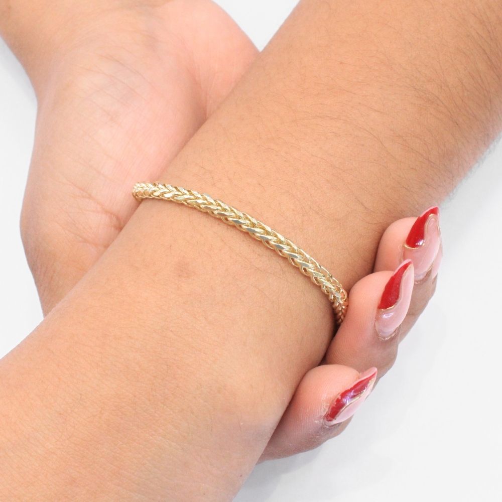 Pulsera de Eslabón Hueca de Tejido Espiga mod. 9041
