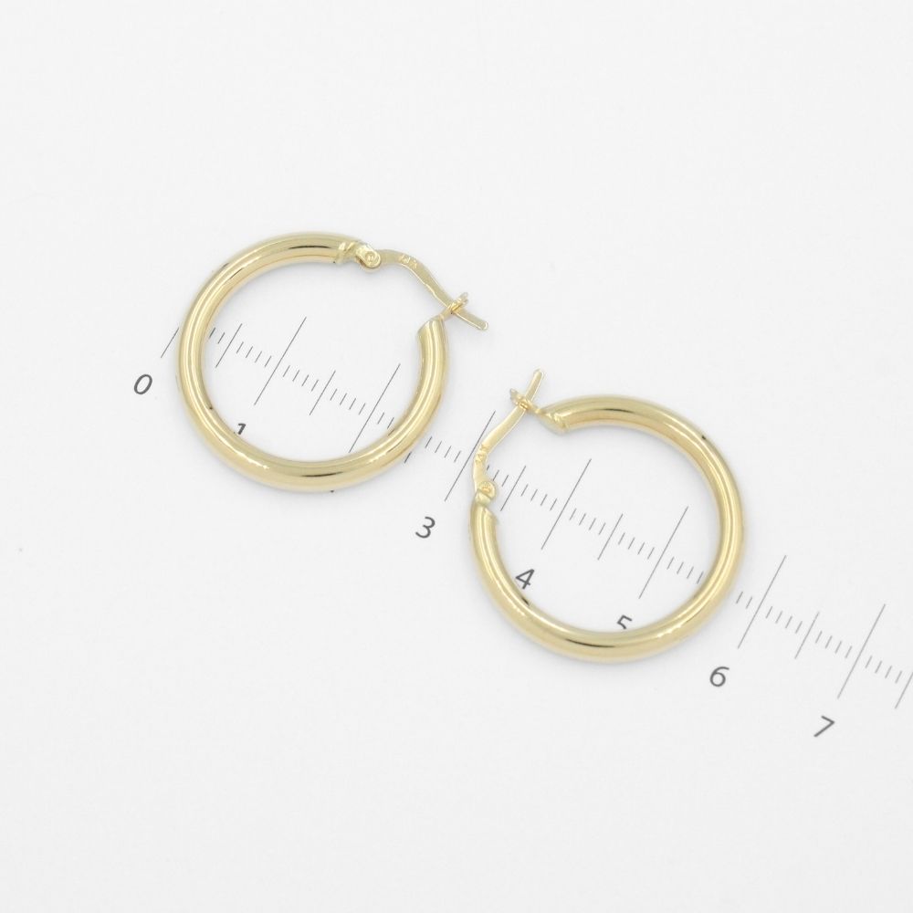 Arracada de Oro 14k Diseño Hueco Redondo y Brillante mod. 9626