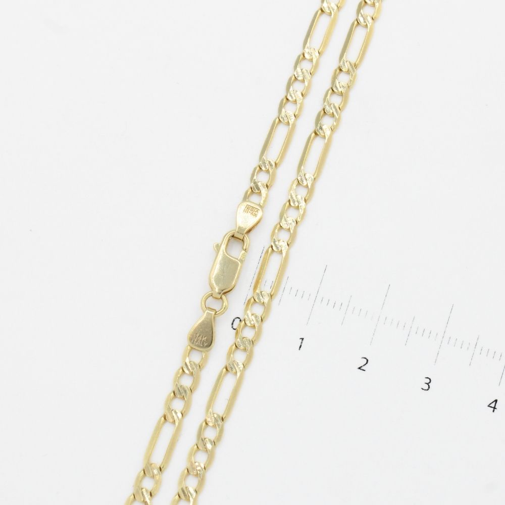 Cadena de Oro 14k Tejido 3x1 Diamantada Solida mod. 9913