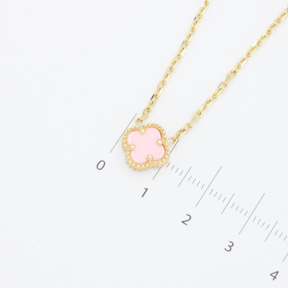 Gargantilla de Oro 14k Trébol con Jaspe Rosa Especial mod. 9573