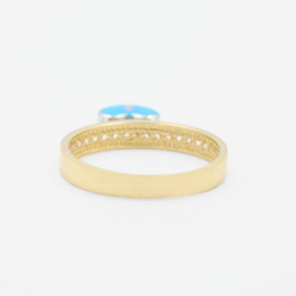 Anillo de Oro 14k con Colgante de Candado Corazón mod. 9084