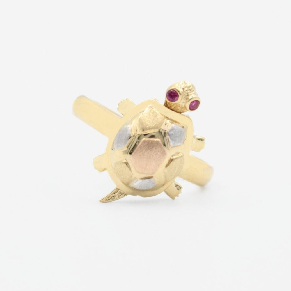 Anillo de Oro 14k con Diseño de Tortuga Florentino mod. 9085
