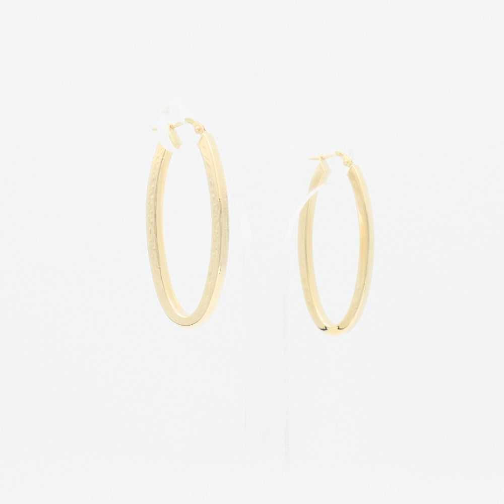 Arracada de Oro 14k de Diseño Oval Lisa mod. 9270