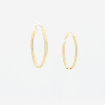 Arracada de Oro 14k de Diseño Oval Lisa mod. 9270