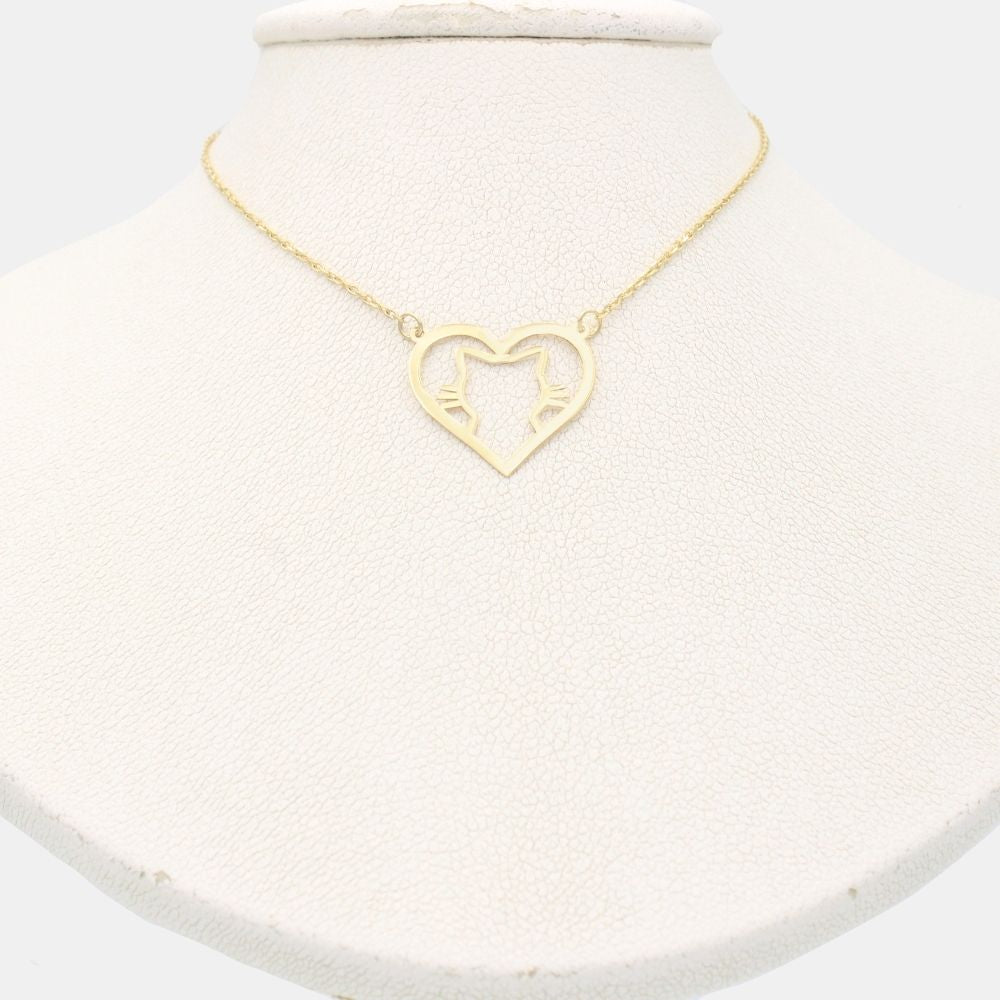 Gargantilla de Oro 14k Corazón, Infinito y Gatito mod. 9347