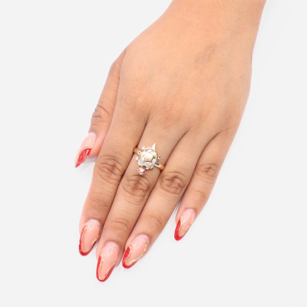 Anillo de Oro 14k con Diseño de Tortuga Florentino mod. 9085