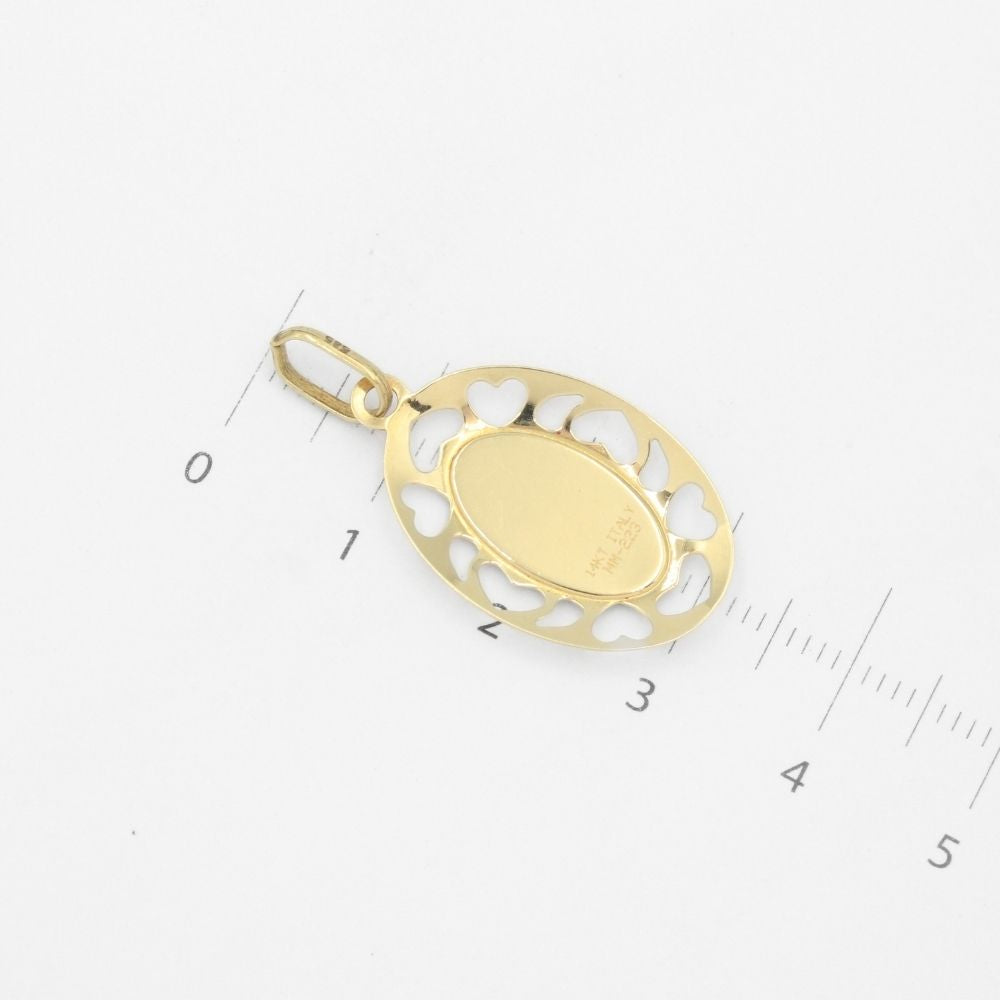 Medalla de Oro 14k Virgen de Fátima en Esmalte mod. 9529