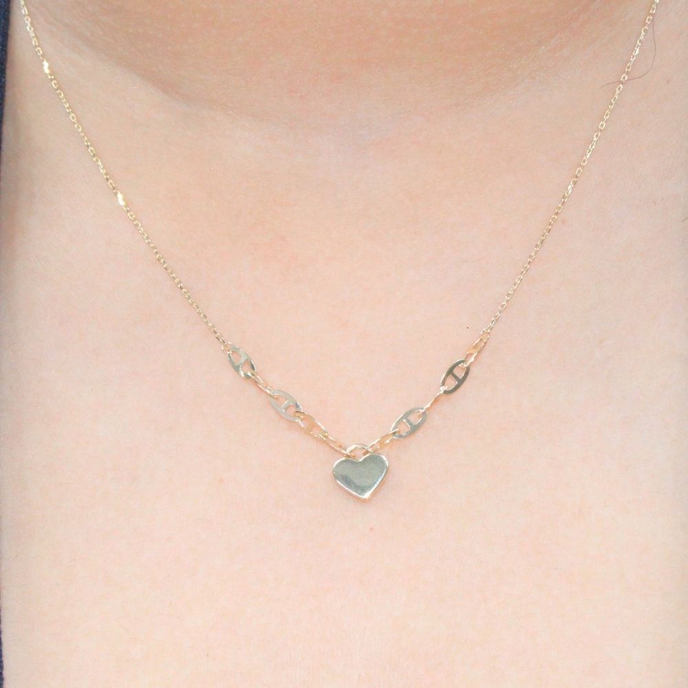 Gargantilla de Oro 14k con Dije Hueco de Corazón Especial mod. 8586