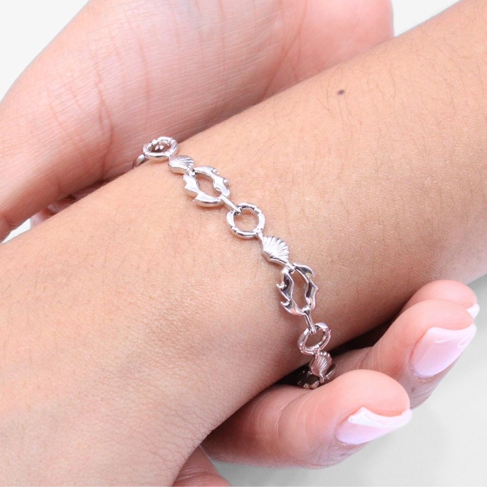 Pulsera de Playa en Oro Blanco mod. 6114