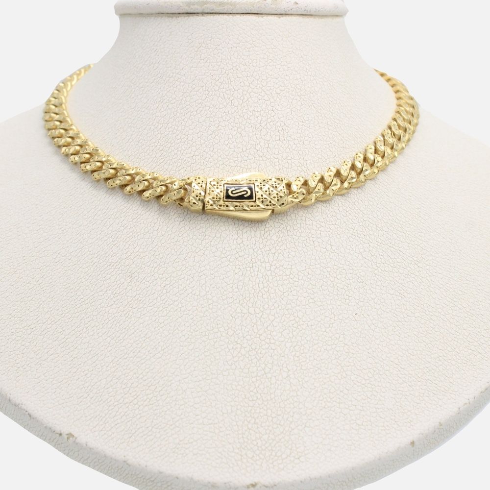 Cadena Monaco Chain 14k Modelo Classic Flex Hueco con Broche Flex mod. 9671
