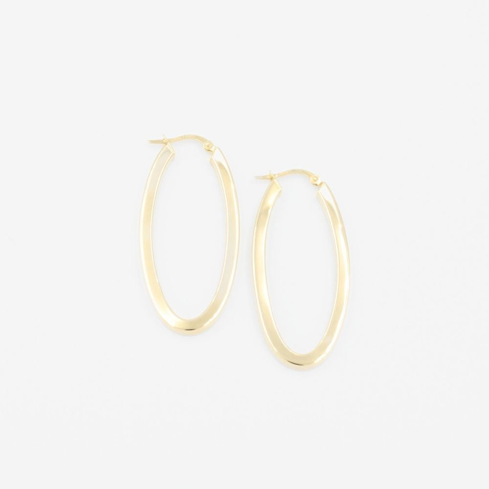 Arracada de Oro 14k de Diseño Oval Lisa mod. 9270