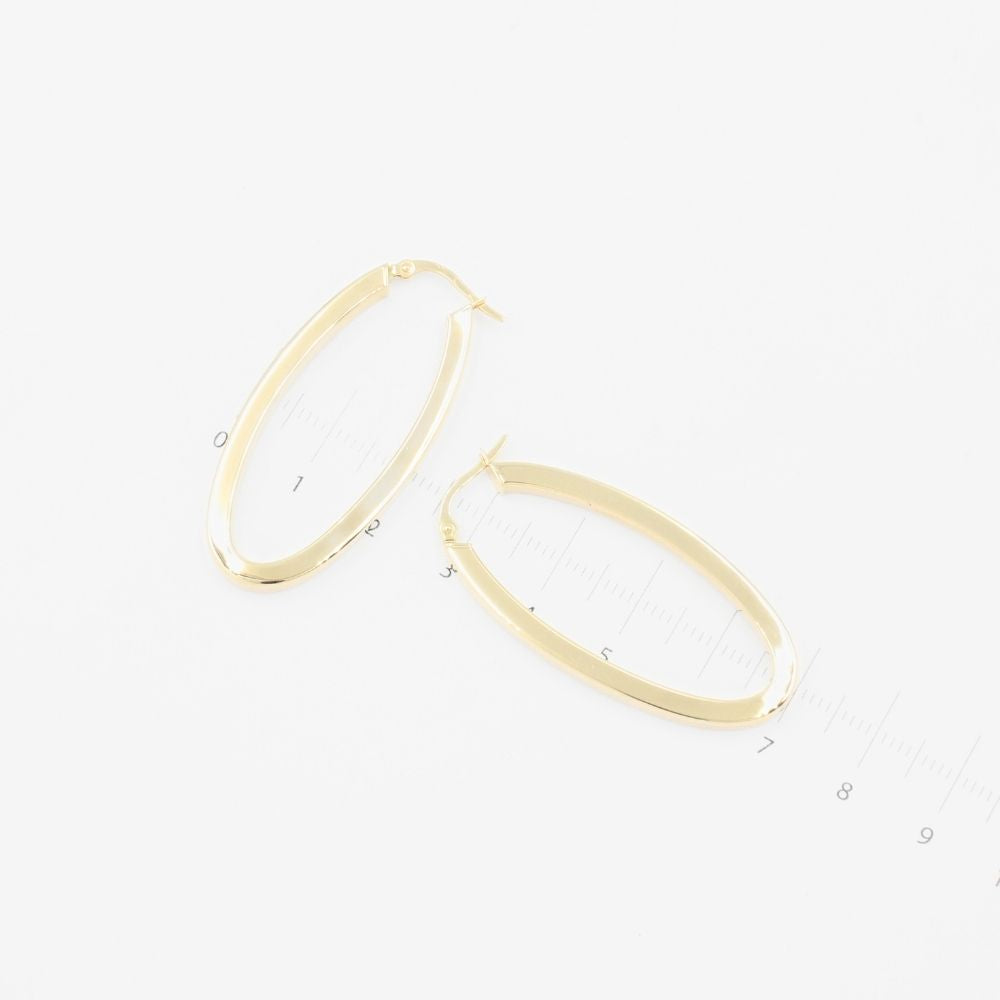 Arracada de Oro 14k de Diseño Oval Lisa mod. 9270