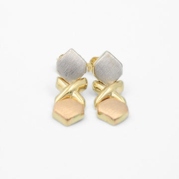 Arete de Oro 14k Diseño Hueco Estilo XO Fino mod. 8618