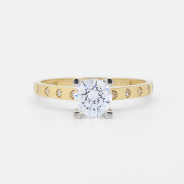 Anillo de Compromiso en Oro 14k con Incrustación Especial de Zirconias Finas mod. 8966