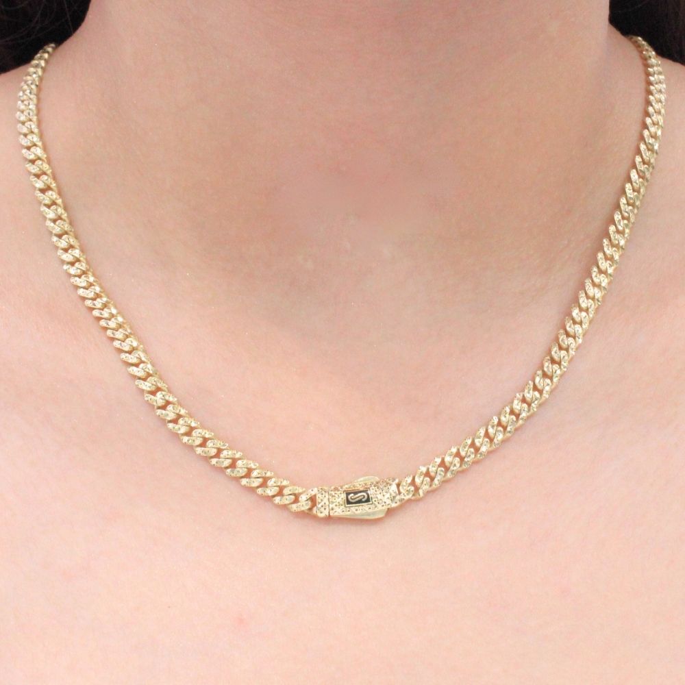 Cadena Monaco Chain 14k Modelo Classic Flex Hueco con Broche Flex mod. 9671