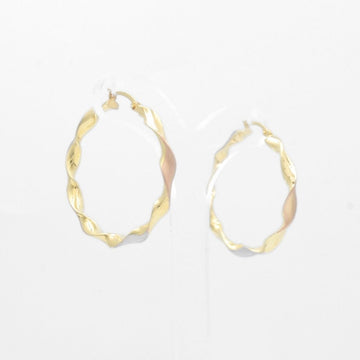 Arracada de Oro 14k Diseño Torzal Hueco Elegante mod. 8314