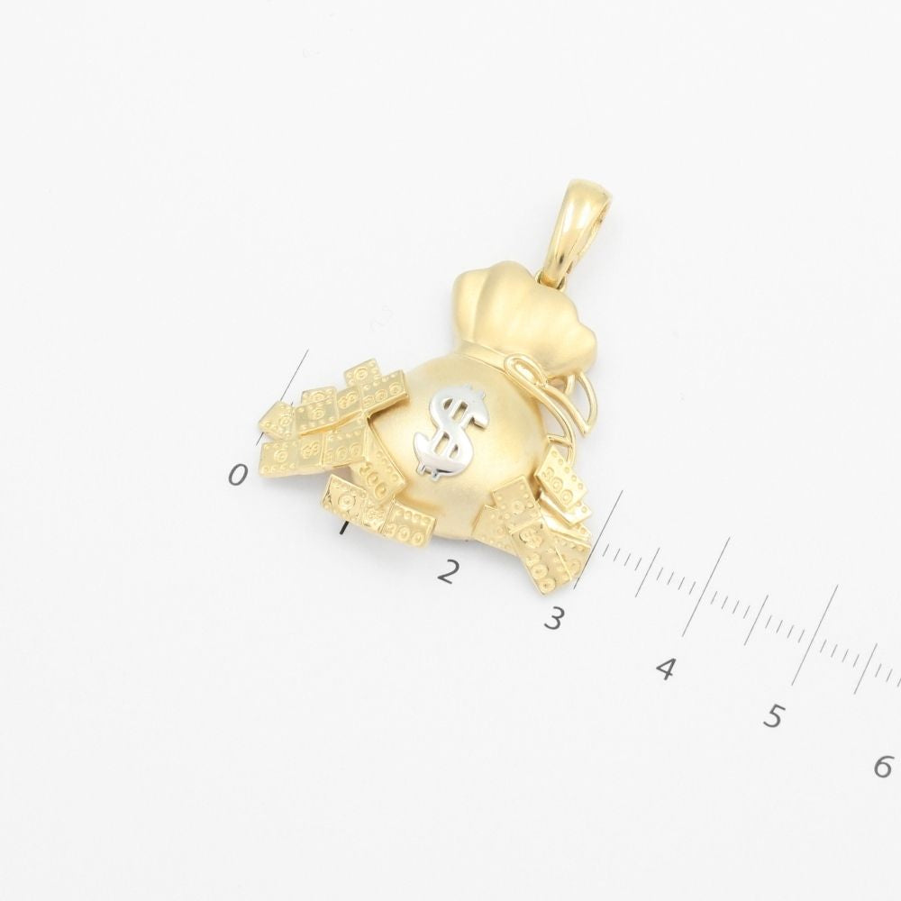 Dije de Oro 14k Diseño de Bolsa de Dinero mod. 9442