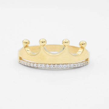 Anillo XV Años de Oro 14k Corona Especial con Línea de Zirconias Finas mod. 8784