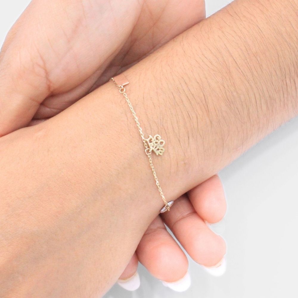 Pulsera de Oro 14k Tejido Fino con Dijes de Viaje mod. 9332