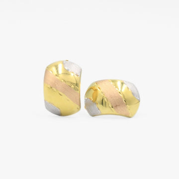 Arete con Broche Patente de Oro 14k Modelo Fino y Elegante con Tonos Mate mod. 9119