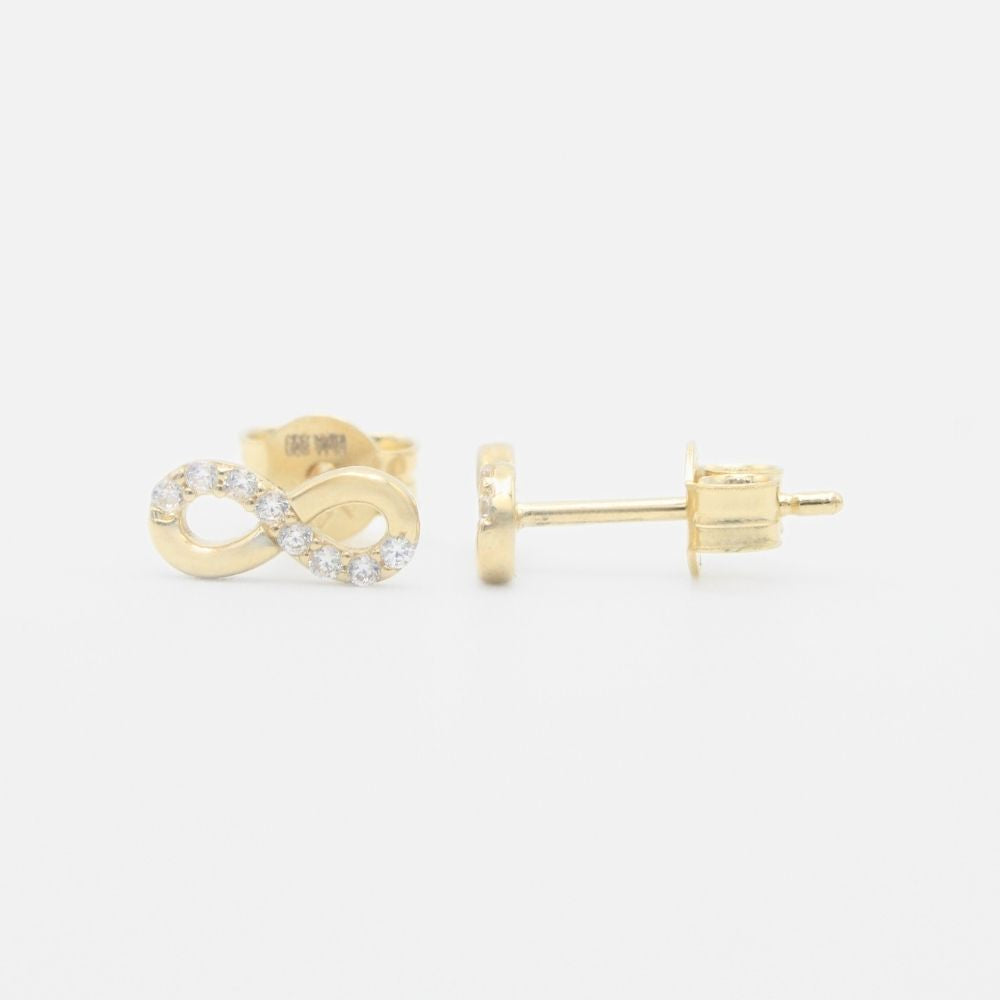 Arete de Oro 14k Infinito con Zirconias mod. 9350