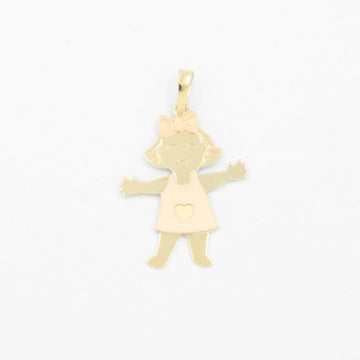 Dije de Oro 14k Niña con Vestido y Corazón mod. 9235